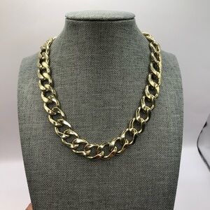 Gold-tone Cuban link fashion necklace